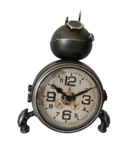 metalen tafelklok donker zilver