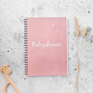 Ausfüllbuch zur Babyparty, rosa