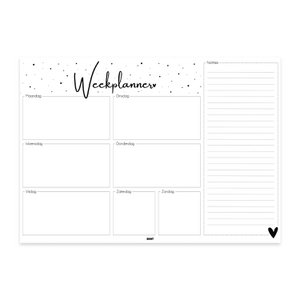 Weekplanner A4 - Planner - Dagplanner - Deskplanner - Familieplanner - Gezinsplanner - Planner Organizer - - Stippen - Afscheurbaar - 50 vel