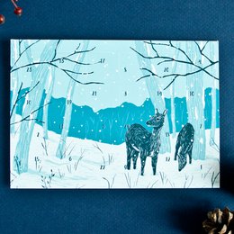 Adventskalender Postkarte Waldtiere A6