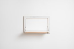 Fläpps Shelf 60x40-1 - Vallunaraju by Joe Mania, a minimalist white wall-mounted shelf with a simple, clean design.