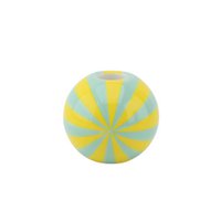Candle holder - Swirl- Dolomite - Yellow/Mint- 10x10x10cm