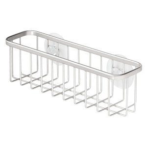 Idesign - Gia Sink Caddy mit Saugnapfbecher extra groß - Silber