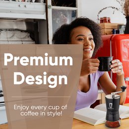 Manual Ceramic Coffee Grinder with 8 Adjustable Grinding Modes