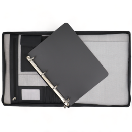 Estuche de cuero para escritura A4 - Carpeta para conferencias - Carpeta para documentos A4 - Funda para tableta y portátil - Carpeta de anillas extraíble