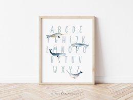 Ocean alphabet poster, nautical alphabet poster, kids alphabet poster, surf poster, surf decor, surf poster, ocean poster, nautical nursery print, surf print, nautical print, waves print, nursery wall art, nursery print, boys room, beach poster