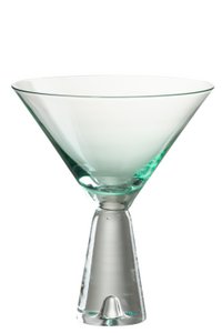 J-Line Lewis Cocktailglas – Glas – transparent/azurblau
