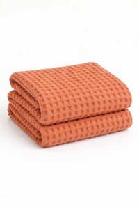 Neunest wafelkatoenen handdoek - Grapefruit - twee maten