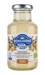 Organic lemon and ginger juice, 250 ml. Refreshing and flavorful blend of citrus and ginger.