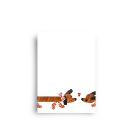 Postcard with dogs in love design, suitable for love-themed cards or stationery.