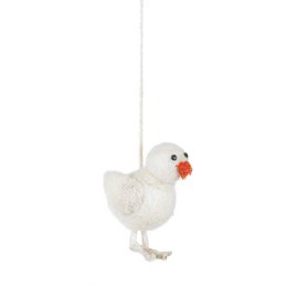 Decoración de pollito de Pascua colgante de fieltro hecho a mano (juego de 6)