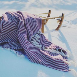 Plaid Oslo Wool Cotton - Rose Bougainville - 120x150cm