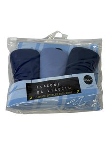 Reisknijpflessenset - 3 stuks, 60 ml, blauw