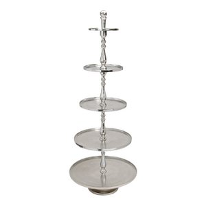 Etagere mit 5 Ebenen aus Metall, 158 cm hoch, Ebenen 25/34/42/53/64 cm Ø