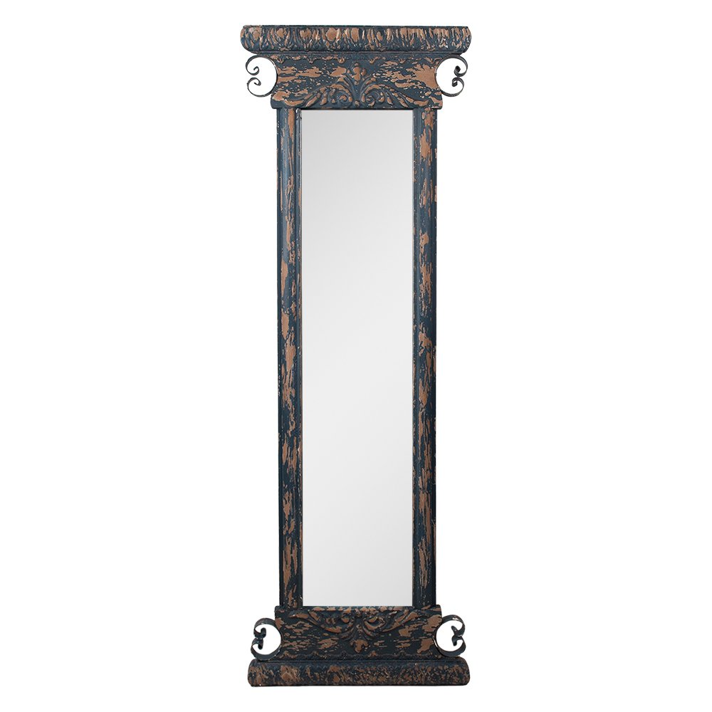 Spiegel 45x131 cm Blauw Bruin Hout Grote Spiegel