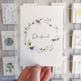 Greeting card -Coneflower wreath