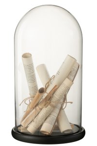 J -Line Decoration Stolp Papier Dumbled - Glass - Beige - Large
