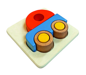 3D Holzpuzzle Auto - Zusammenbauen & Stapeln - 12M + Holzspielzeug