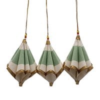 ANNA NERA Fairtrade Cone vouw mint goud naturel set/3 900-024