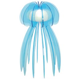  Turquoise LED table lamp with jellyfish-inspired design, standing 30cm tall, suitable for kids' rooms.
