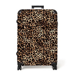 Leopard print suitcase with 4 wheels, lightweight design, and durable construction. Available in multiple sizes.