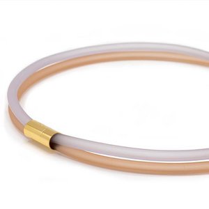 Gummikettchen 2 Lijns, hell grijs/champagner