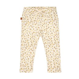  Kids leggings pearled ivory with small floral print pattern, comfortable casual wear for children