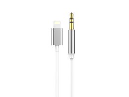  "Lightning to 3.5mm audio cable, white connector, gold jack, car audio headphones"