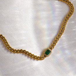 Rafal - Cuban Link Chain Halskæde Cz Crystal Choker