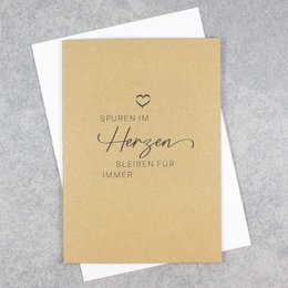 Tarjeta de luto “Huellas en el corazón”