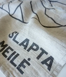 Linnen badlakenset Secret Love Grijs/Zwart 2 st.