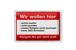 Blechschild Hinweis 20x30 cm Wir wollen nicht Klingeln Sie gar nicht erst Schild