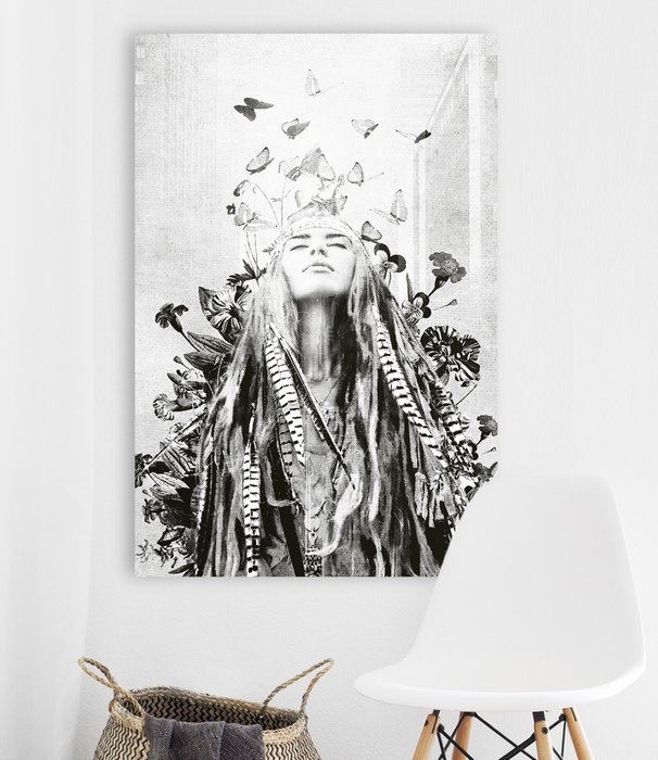 Native Woman Black and White