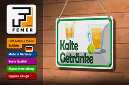 Tin sign notice 18x12cm cold drinks sale decoration