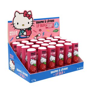 😍hello kitty, lot 24 pieces of lip balm, lip care, fragrant, tastes, strawberry, candy, hydration, children, vegan, 5 g, Take Care
