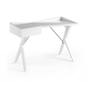 White wooden office desk