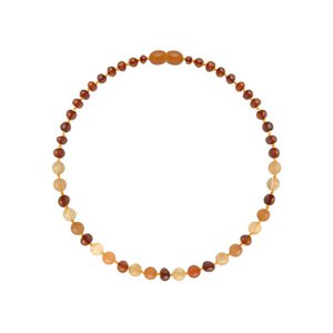 Amber necklace child - cognac and aventurine - 32 cm