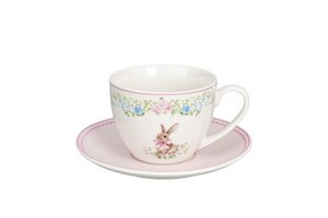 Cup & saucer Easter Joy pink 250 ml Isabelle Rose