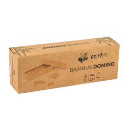 Bamboo domino game set in a wooden box. Includes 28 bamboo domino tiles.