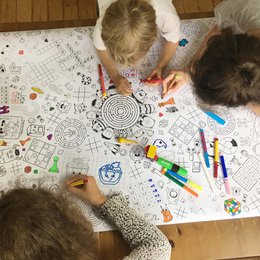 Ausmal-Tischdecke aus Papier - Motiv "Mandala"