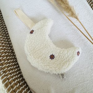 Schnullertuch Mond - Lila Blumen