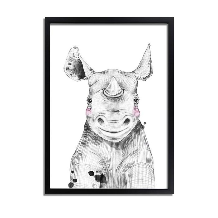 Neushoorn Kinderkamerposter
