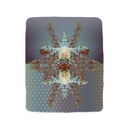 Soft, cozy throw blanket with a vibrant floral pattern in shades of blue, green, and brown. Made of high-quality materials for a luxurious feel.