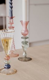 Mary candlestick pink/green - Moonlight Copenhagen