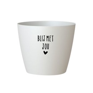 Blumentopf 'Happy with you' - weiß