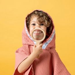 Brandy roze honingraat babybadponcho