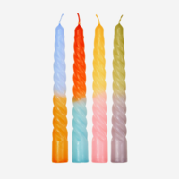 Twisted Dip Dye Dinner Candles - Set of 4 - Blossoming Fields