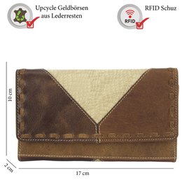 Cartera de mujer Sunsa. monedero de cuero. Cartera con protección RFID. Cartera sostenible hecha con retales de cuero. Cartera de mujer grande con muchos compartimentos para tarjetas de crédito: cartera/cartera para mujer, la mejor idea de regalo.