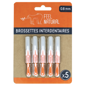 Set of 5 interdental brushes 0.8 mm - Natural feel