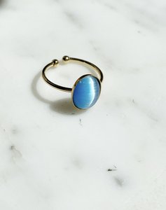 Ovale Bubbelring - Hemelsblauw